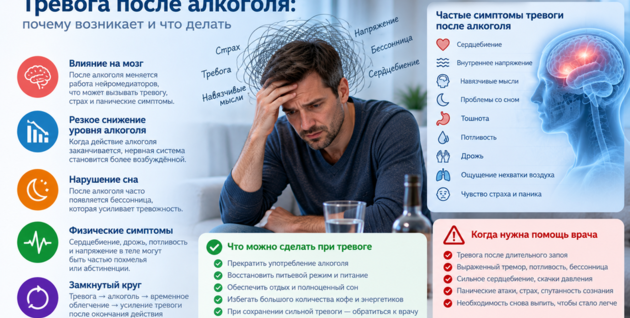 Тревога после алкоголя: почему возникает и что делать
