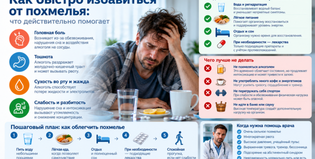 Как быстро избавиться от похмелья: что действительно помогает