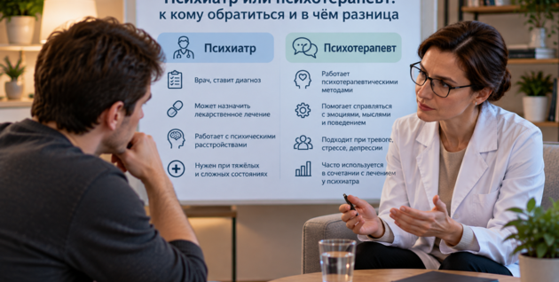 Психиатр или психотерапевт: к кому обратиться и в чём разница
