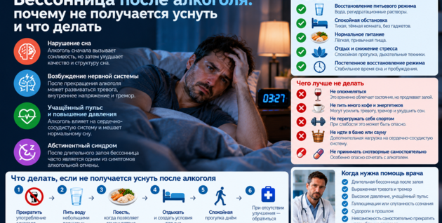 Бессонница после алкоголя: почему не получается уснуть и что делать