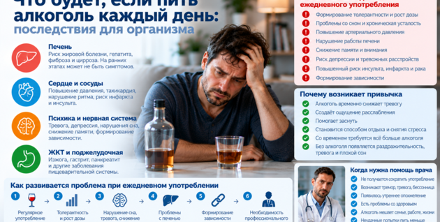 Что будет, если пить алкоголь каждый день: последствия для организма