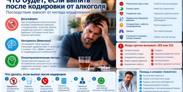 Что будет, если выпить после кодировки от алкоголя