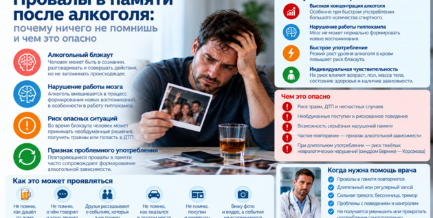 Провалы в памяти после алкоголя: почему ничего не помнишь и чем это опасно